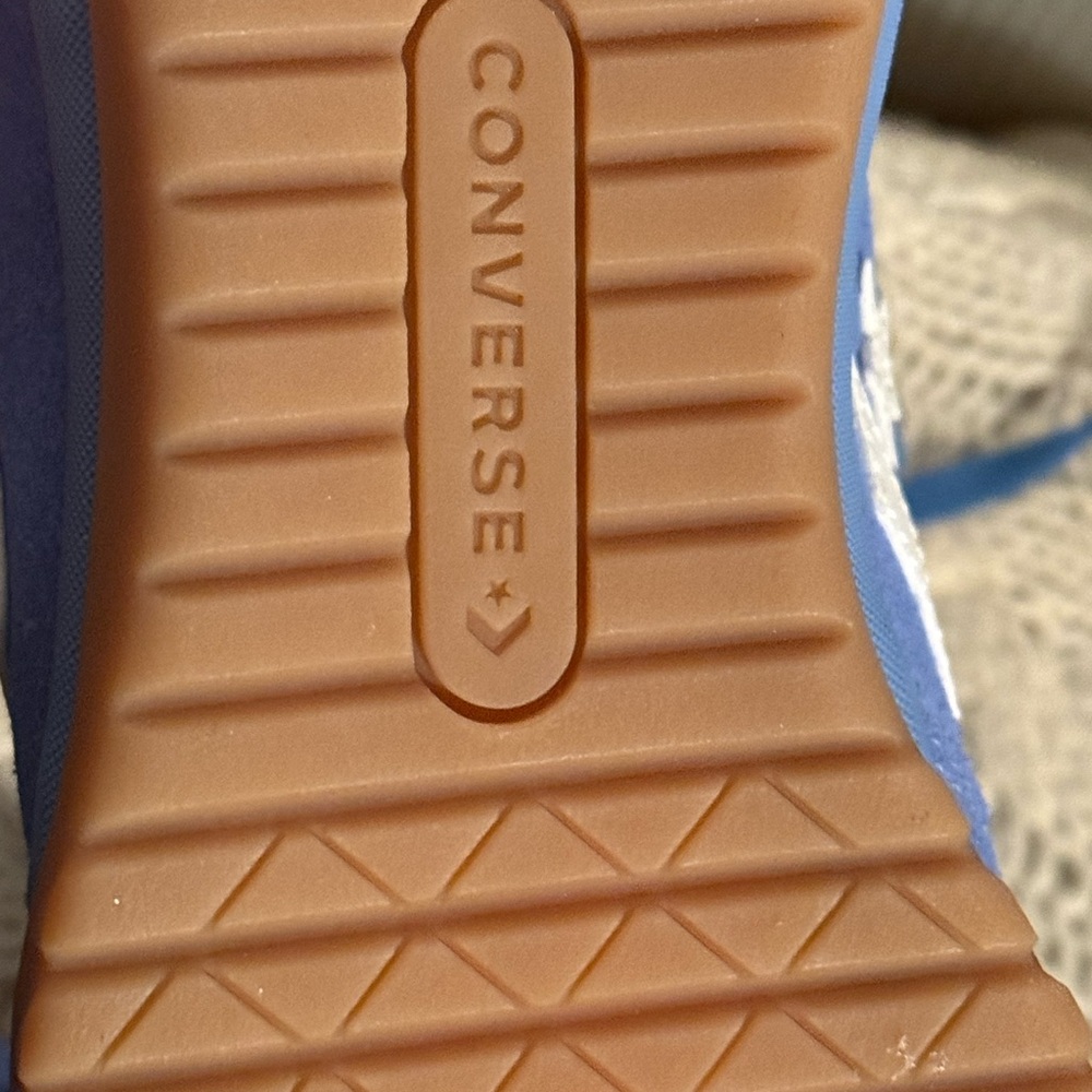 Converse All Star Super Low Blue Suede Sneakers with White Star - Picture 6 of 6